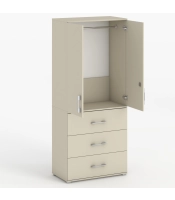 Szafa na ubrania z drążkiem Pola 189 - 3 szuflady 60 / 70 / 80 cm Kaszmir